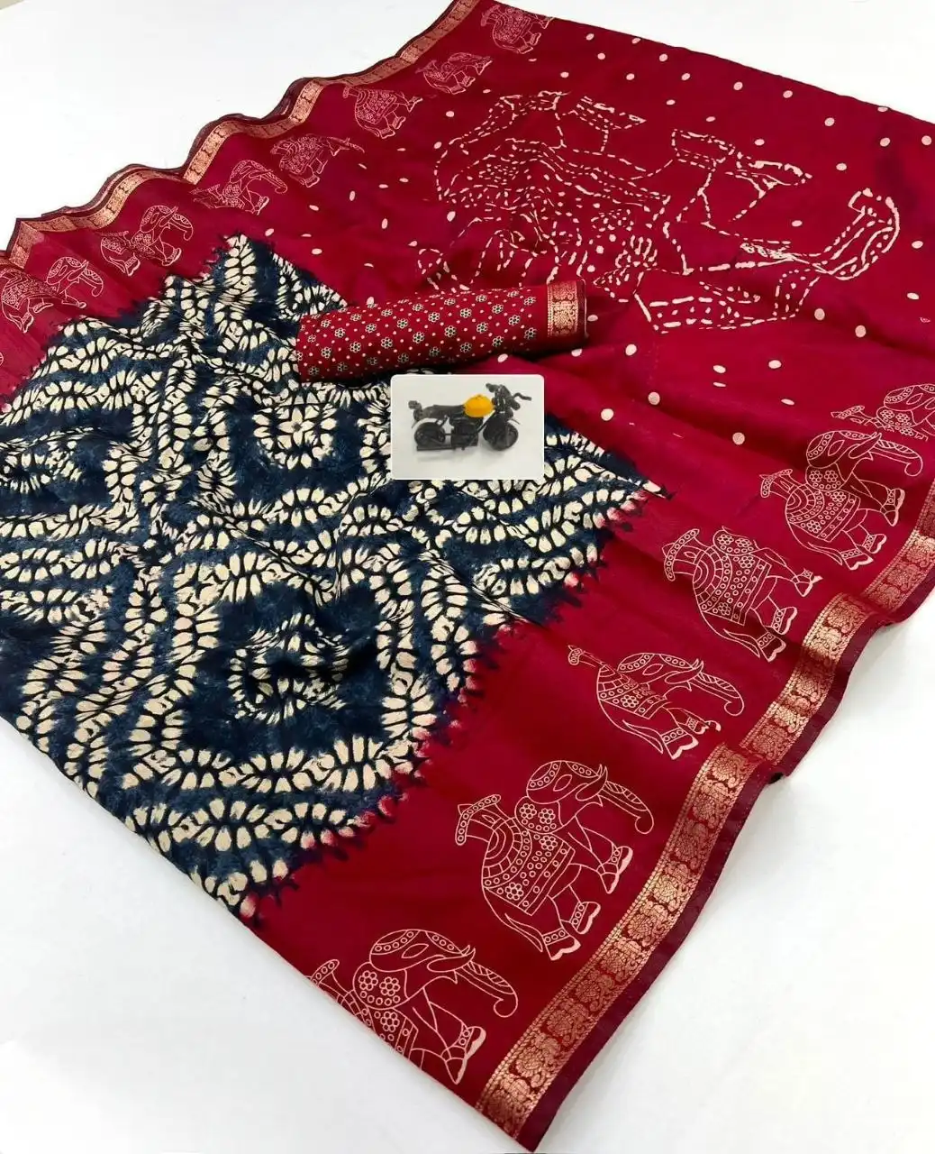 Apsara Rani Pink Vintage Elephant Border Mangalagiri Silk Saree